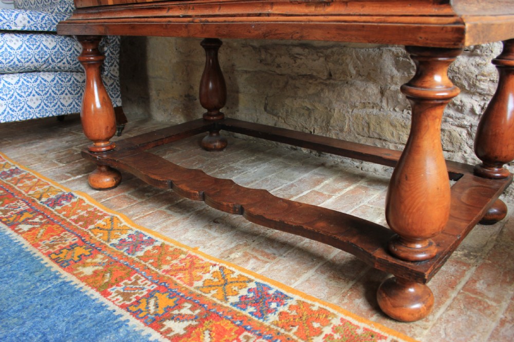 Early 18th century Yew wood chest on stand  View VI