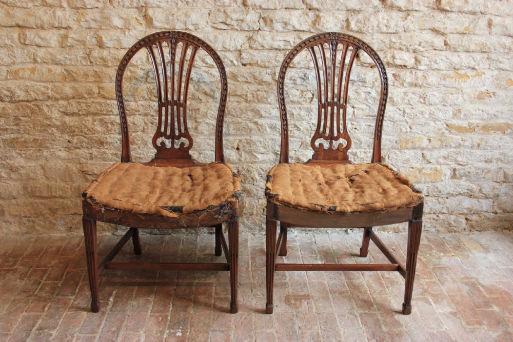 A pair of mahogany, Hepplewhite period hall chairs View XVII