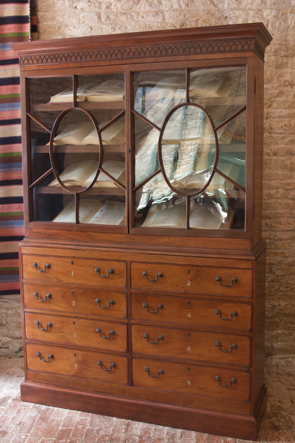 Rare, 18th century mahogany bookcase