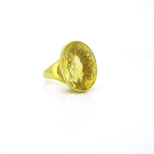 fig 1. RESERVED Vintage Retro 21ct Citrine, 18kt Yellow Gold, circa 1950