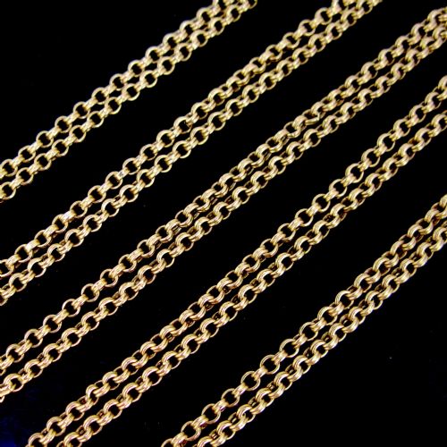 antique victorian double links chain necklace 28 inches 18kt yellow gold france circa 1880 - CATEGORY: ANTIQUE JEWELLERY - DATED VICTORIAN