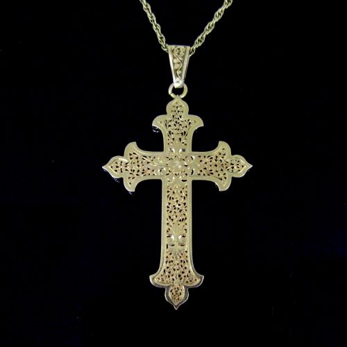 antique art nouveau cross pendant 18kt yellow gold france circa 1905 - CATEGORY: ANTIQUE JEWELLERY - DATED 1900