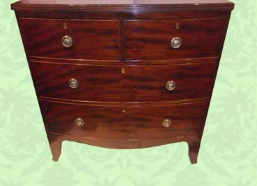 Victorian Mahogany Small Bow Fronted Chest of Drawers