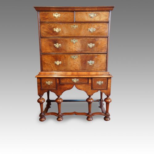 Queen Anne Walnut Chest on Stand