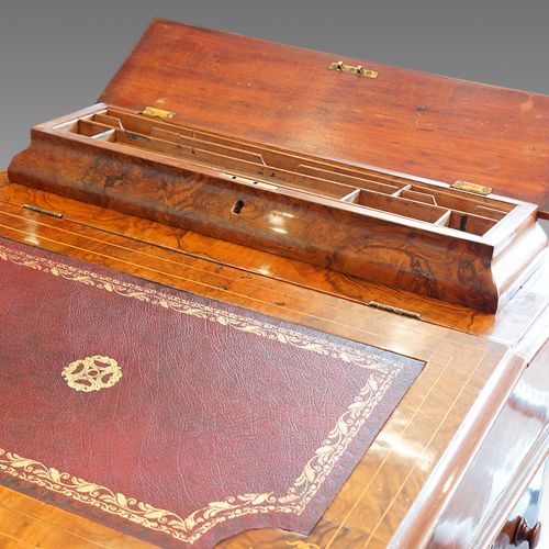 fig 2. Victorian inlaid walnut Davenport desk