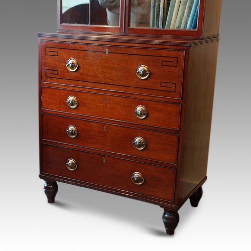 fig 1. Regency inlaid mahogany secretaire bookcase