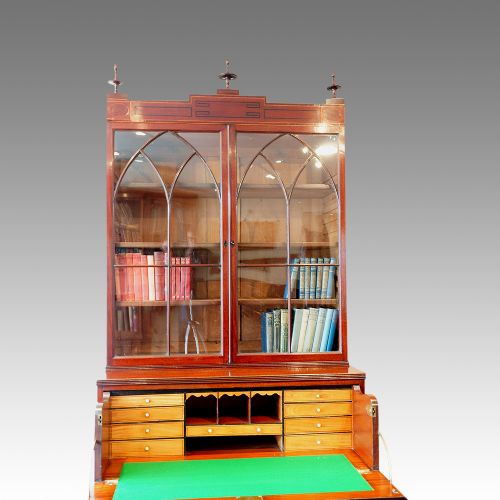 fig 3. Regency inlaid mahogany secretaire bookcase