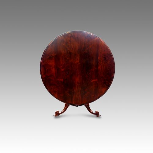 19thc. Circular Rosewood Dining Table