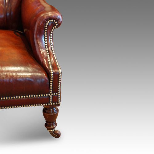 fig 4. Victorian leather reading chair by Shoolbread