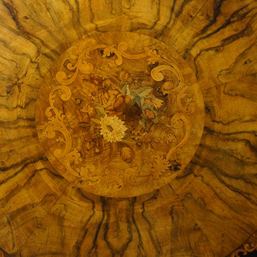 fig 1. Victorian floral marquetry walnut circular table