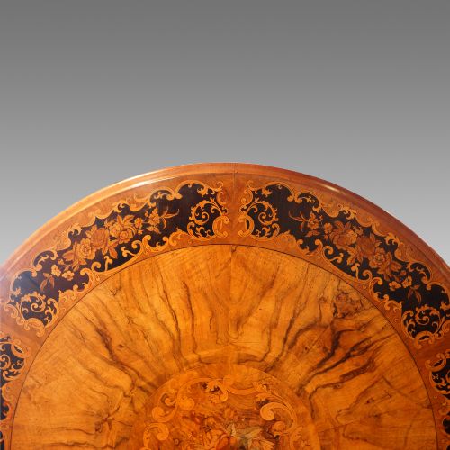 fig 3. Victorian floral marquetry walnut circular table