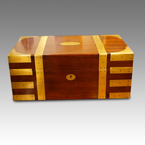 Large Victorian Mahogany Campaign Writing Box