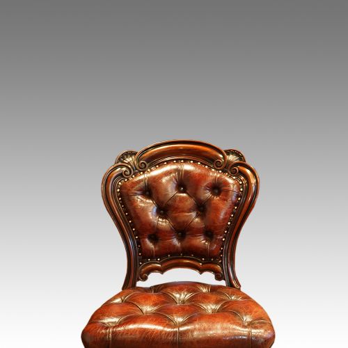 fig 4. Set of 6 Victorian leather chairs
