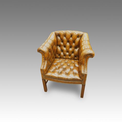 Georgian Style Leather Library Chair