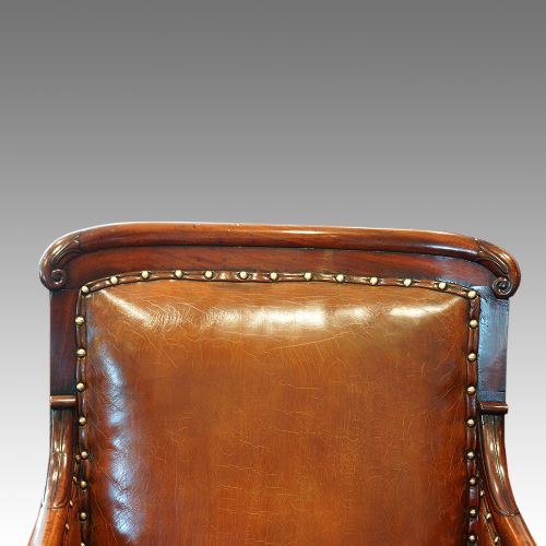 fig 1. French mahogany Empire library chair
