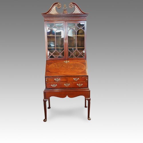 Antique Mahogany Small Bureau Bookcase