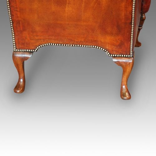 fig 1. Pair of Queen Anne style walnut wing-chairs