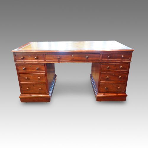 Antique Victorian  Mahogany Pedestal Desk