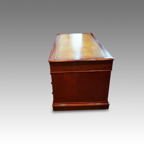 fig 1. Antique Victorian mahogany pedestal desk