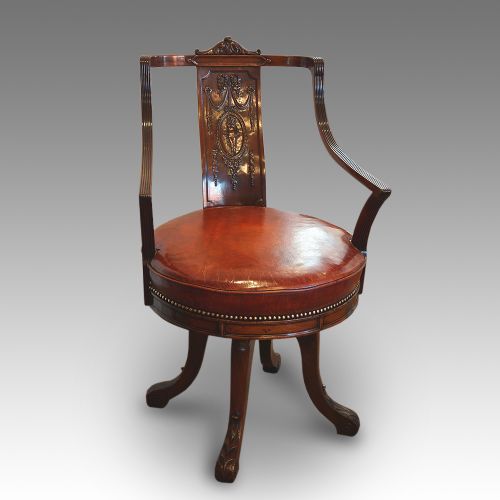 Edwardian Mahogany Revolving Desk Chair