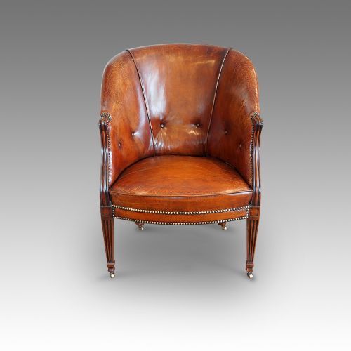 Edwardian Tub Shaped Library Chair
