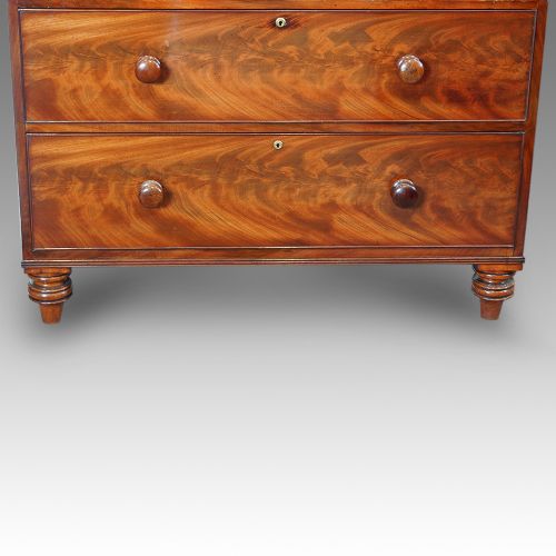 fig 1. Antique mahogany 2 part chest of drawers