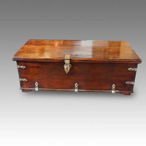 Antique Colonial Hardwood Merchants Chest
