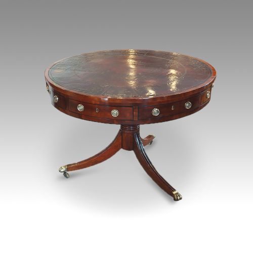 Regency Mahogany Drum Table