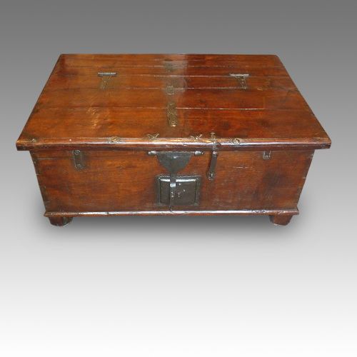 Antique Colonial Hardwood Merchants Chest
