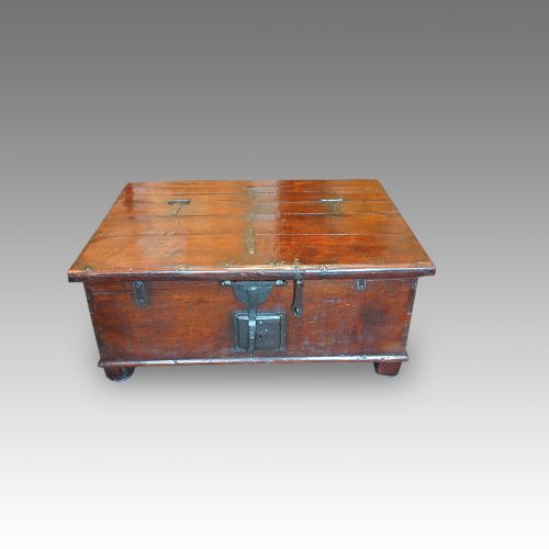 fig 1. Antique Colonial hardwood merchants chest