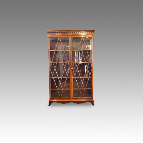 fig 1. Antique mahogany double door bookcase
