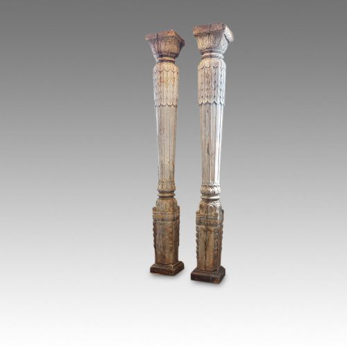 Antique Carved Teak Columns