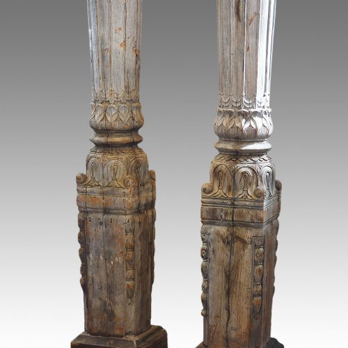 fig 1. Antique carved teak columns