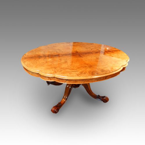 Victorian Walnut Shaped Loo Table