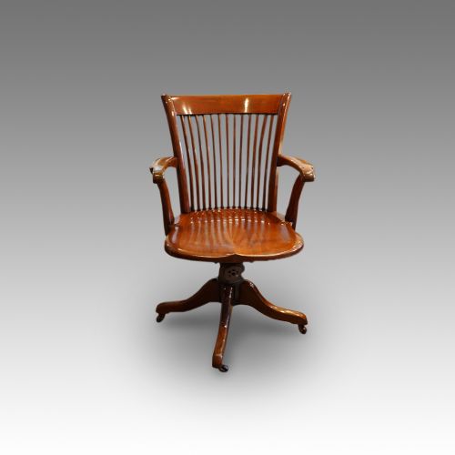 Edwardian Walnut Revolving Desk Chair