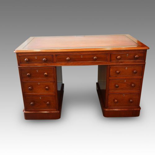 Victorian Walnut Pedestal Desk