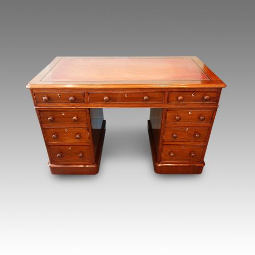 fig 1. Victorian walnut pedestal desk