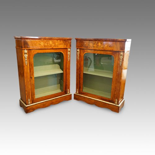 Pair of Victorian Walnut Pier Cabinets