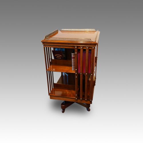 Edwardian Walnut Revolving Bookcase