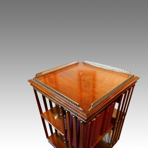 fig 1. Edwardian walnut revolving bookcase