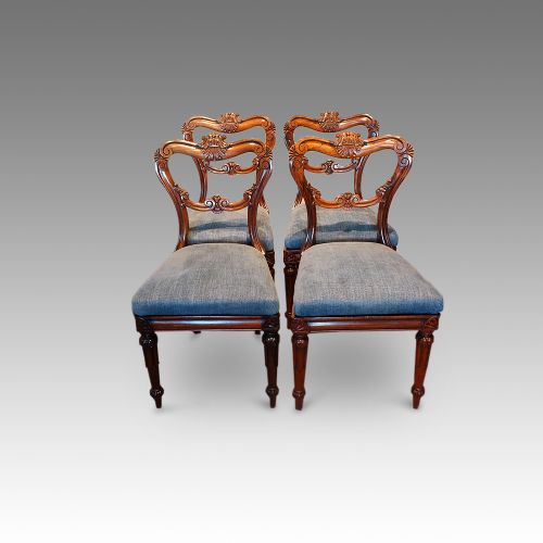 Set of 4 William IV Rosewood Dining Chairs