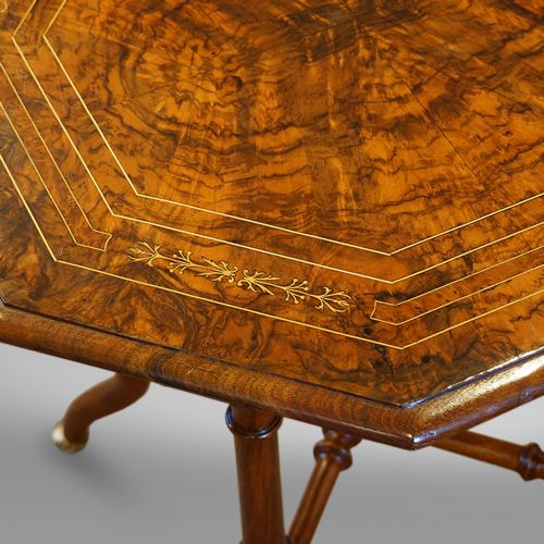 fig 1. Victorian inlaid walnut wine table