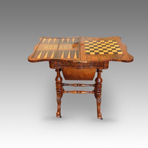 Victorian Walnut Games Work Table