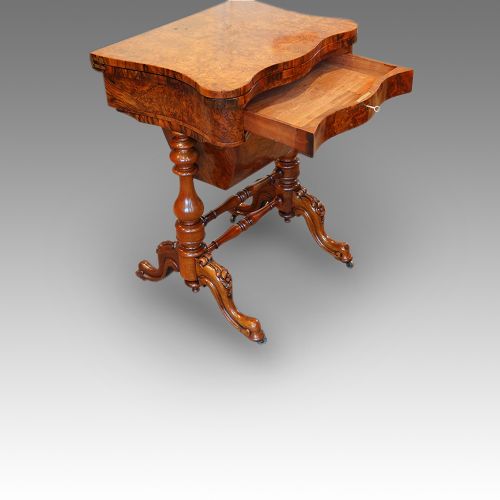 fig 1. Victorian walnut games work table