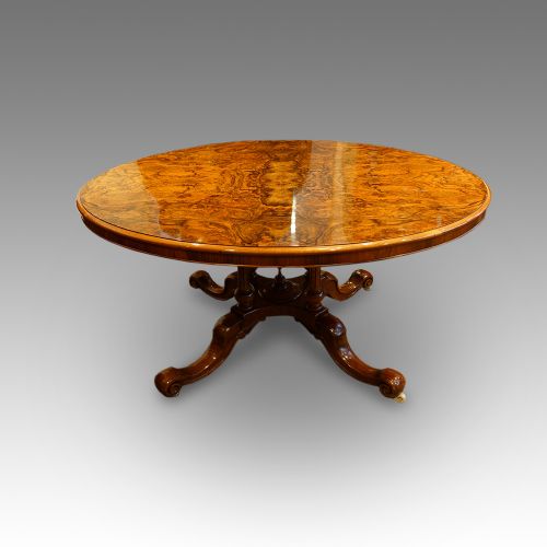 fig 3. Victorian burr walnut oval dining table
