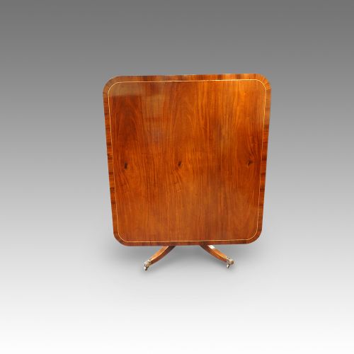Regency Brass Inlaid Mahogany Large Breakfast Table