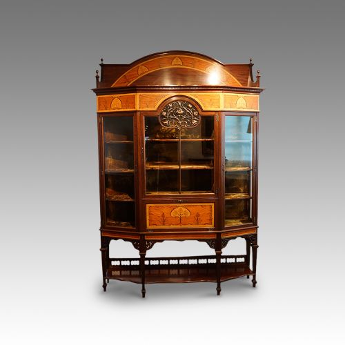 Art Nouveau Inlaid Display Cabinet