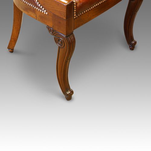 fig 4. Empire revival mahogany tub shaped desk chair