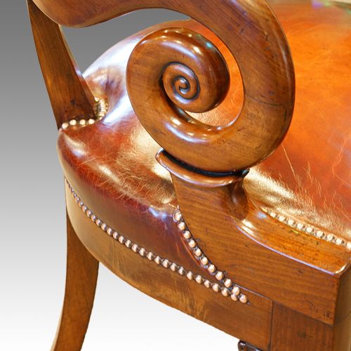 fig 5. Empire revival mahogany tub shaped desk chair