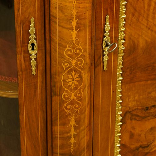 fig 1. Victorian walnut inlaid serpentine credenza